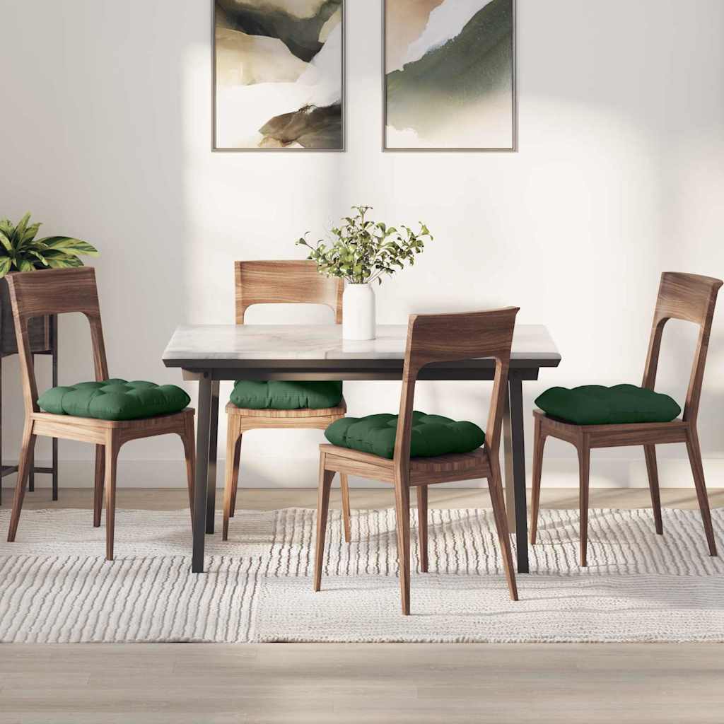 Vidaxl zitkussens 4 pcs donkergroen 40 x 40 cm katoen stof