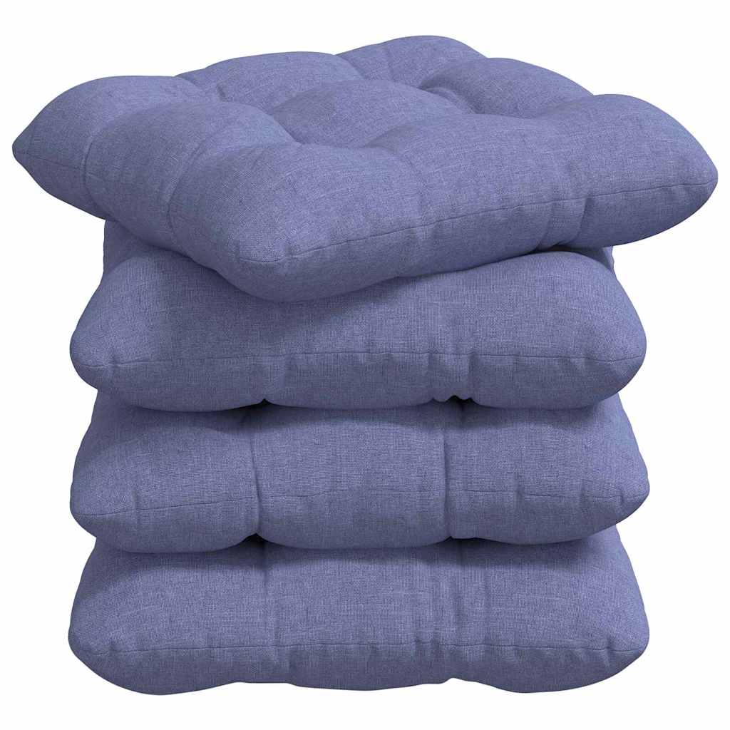 Vidaxl zitkussens 4 pcs jeans blauw 45 x 45 x 12 cm stof