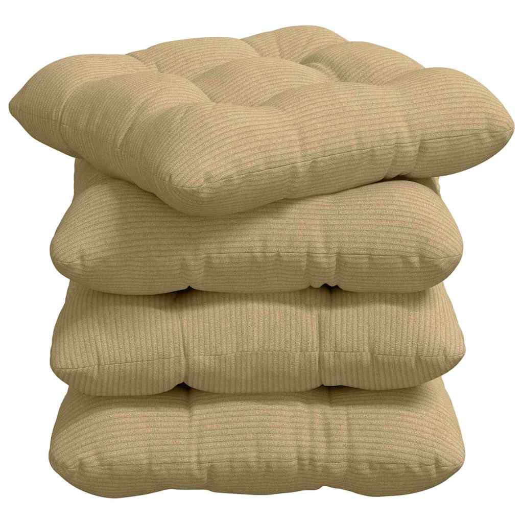 Vidaxl zitkussens 4 pcs grijs groen 45 x 45 cm katoen stof
