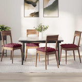 Vidaxl zitkussens 4 pcs wijnrood 40 x 40 x 6 cm stof