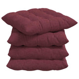 Vidaxl zitkussens 4 pcs wijnrood 40 x 40 x 6 cm stof