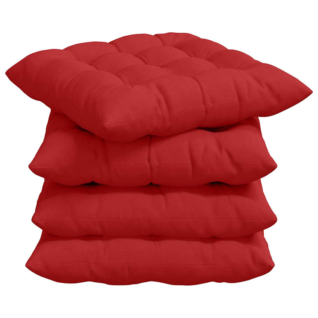 Vidaxl zitkussens 4 pcs rood 40 x 40 x 6 cm stof