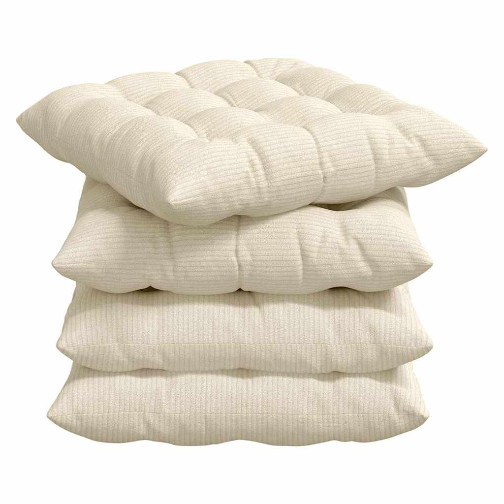 Vidaxl zitkussens 4 pcs crème 40 x 40 x 6 cm katoen stof