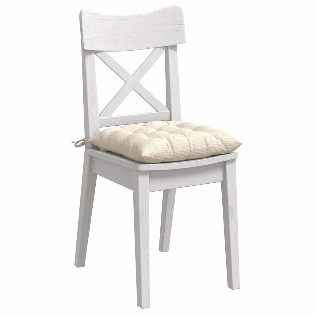 Vidaxl zitkussens 4 pcs crème 40 x 40 x 6 cm katoen stof