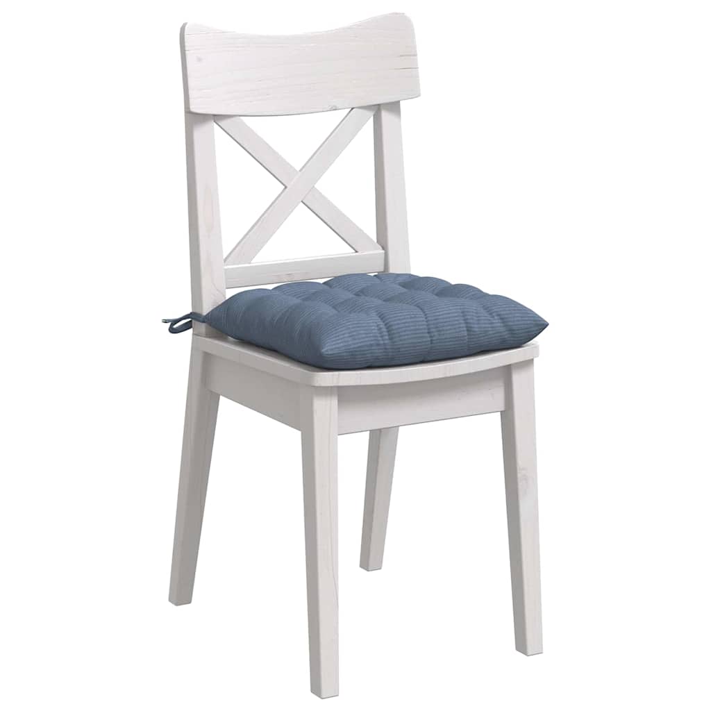 Vidaxl zitkussens 4 pcs blauw 40 x 40 x 6 cm katoen stof