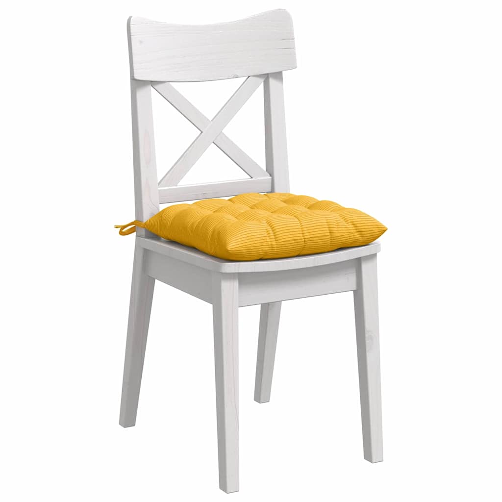 Vidaxl zitkussens 4 pcs lichtgeel 40 x 40 x 6 cm katoen stof