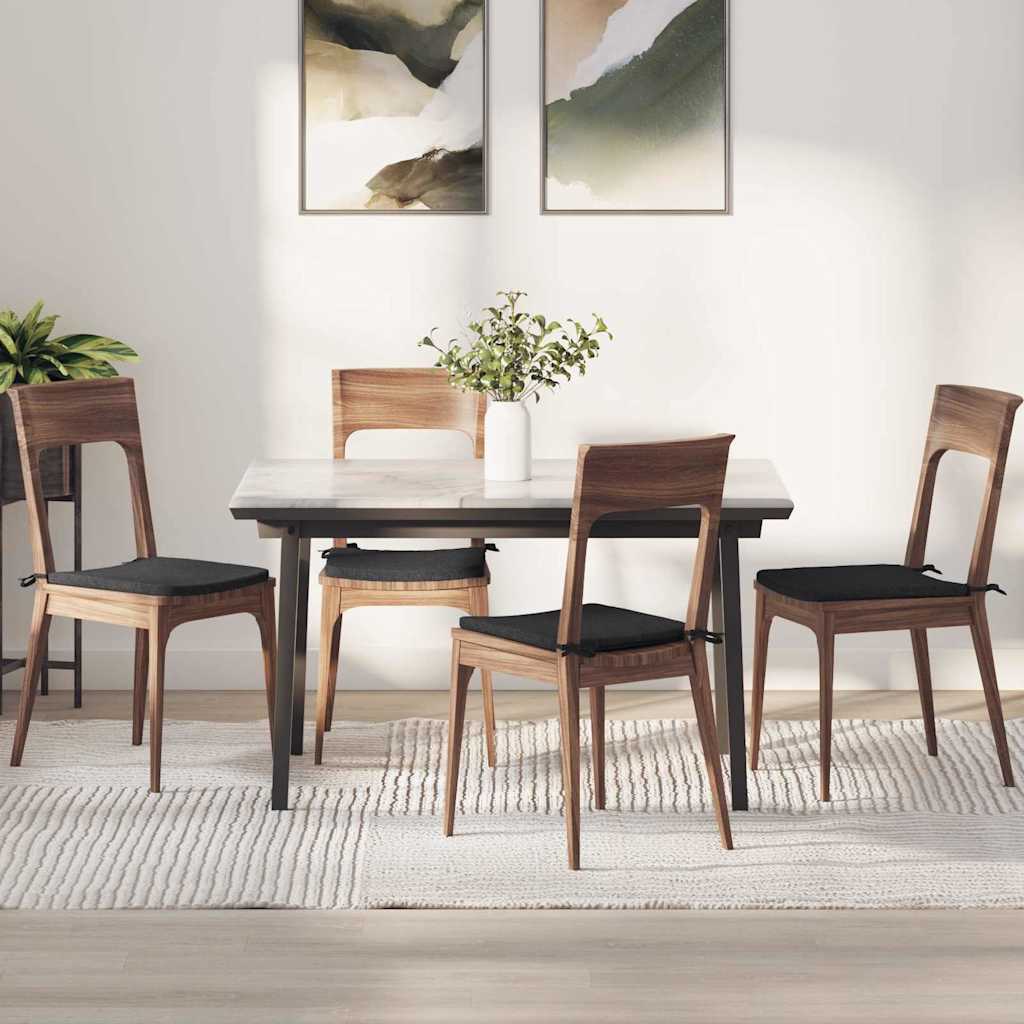 Vidaxl zitkussens 4 pcs zwart 40 x 40 x 3 cm stof