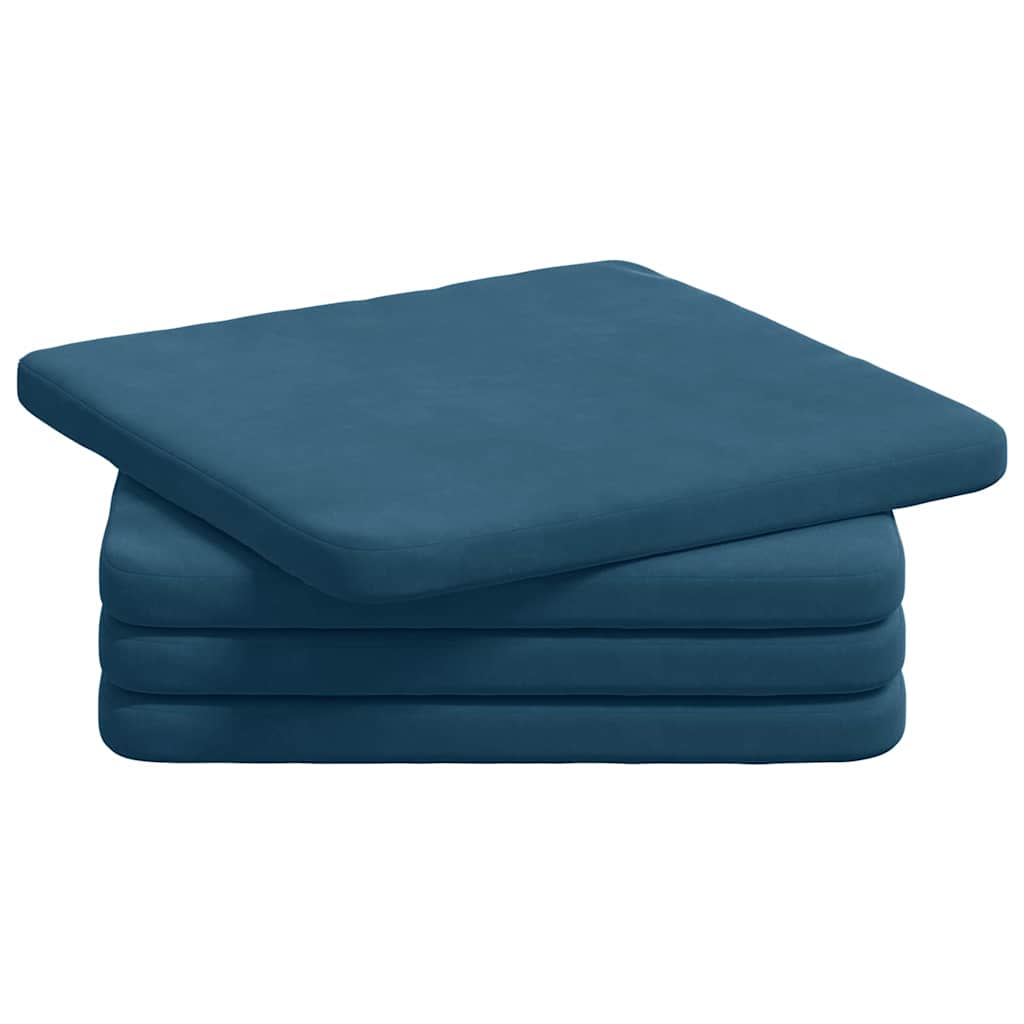 Vidaxl zitkussens 4 pcs blauw 40 x 40 x 3 cm fluweel