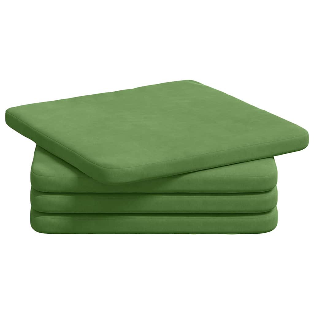 Vidaxl zitkussens 4 pcs lichtgroen 40 x 40 x 3 cm fluweel