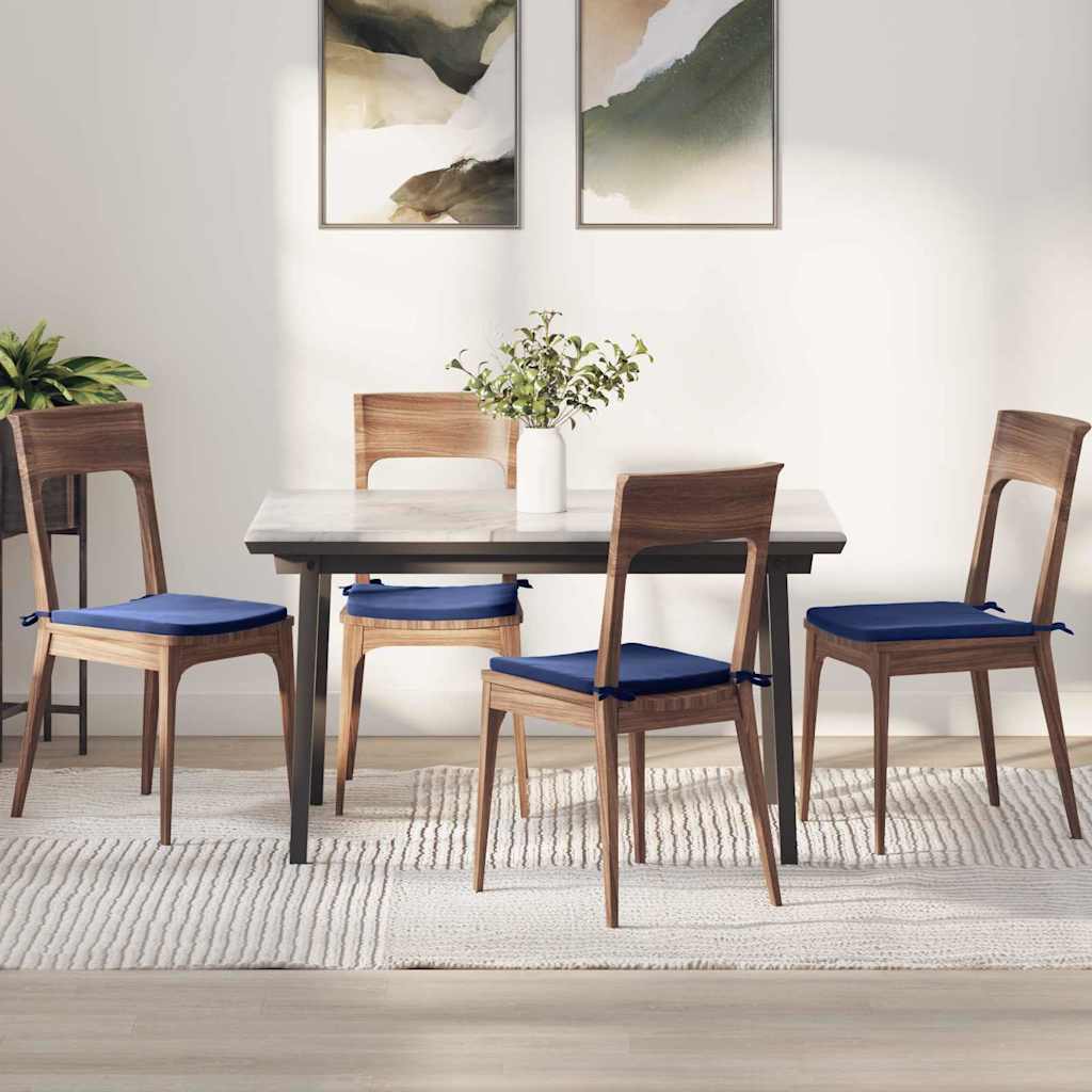 Vidaxl zitkussens 4 pcs politieblauw 40 x 40 x 3 cm fluweel
