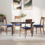 Vidaxl zitkussens 4 pcs politieblauw 40 x 40 x 3 cm fluweel