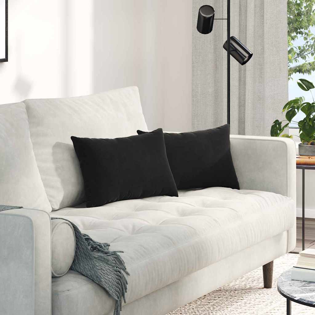 Vidaxl sofa kussens 2 stuks zwart 50 x 30 cm cordstof