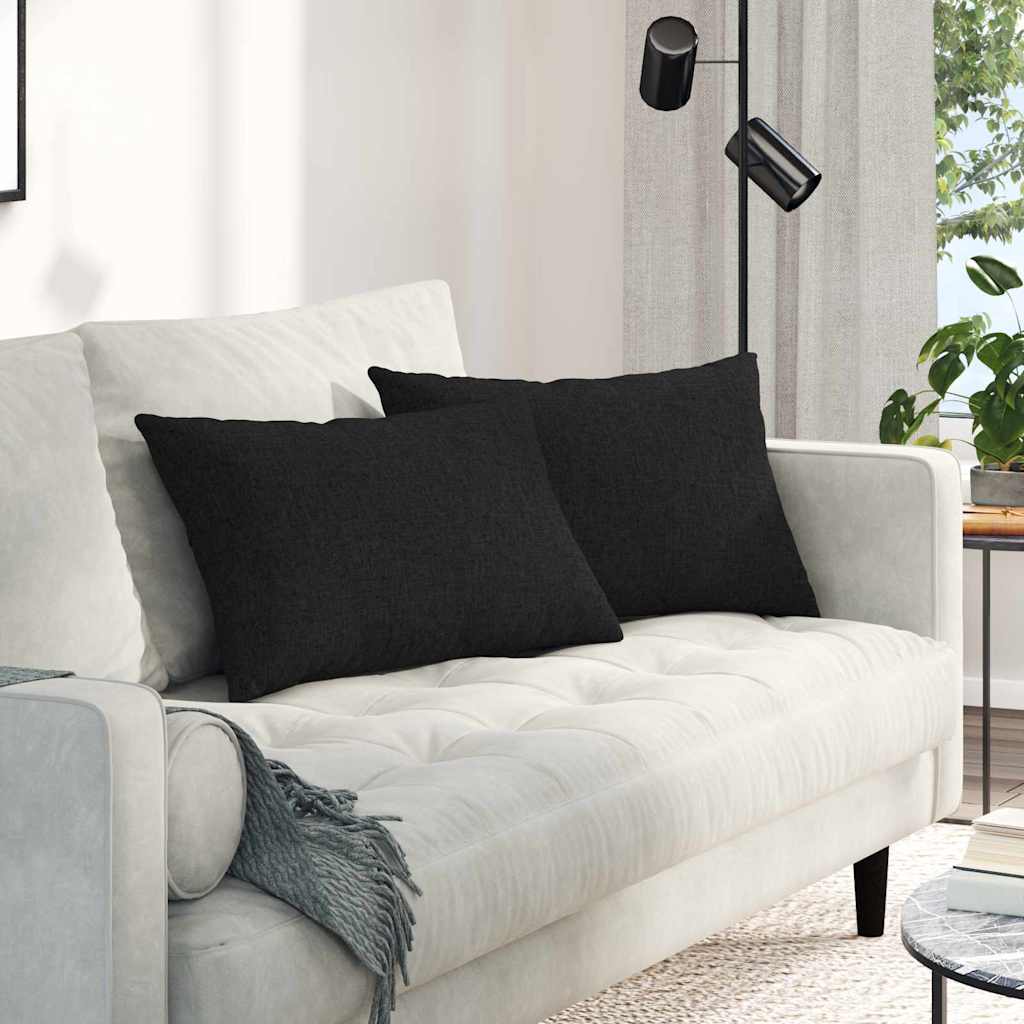 Vidaxl sofa kussens 2 pcs zwart 60 x 40 cm stof