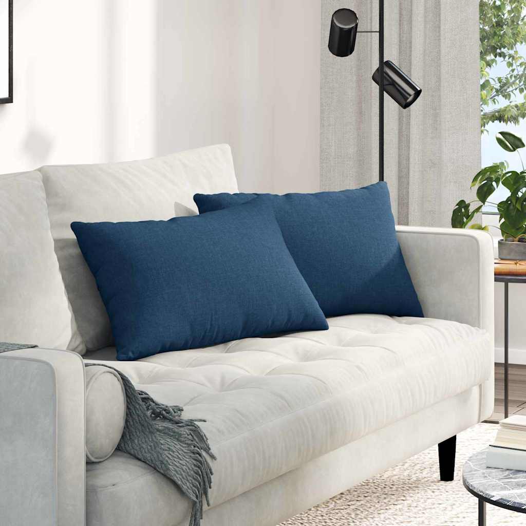Vidaxl sofa kussens 2 pcs blauw 60 x 40 cm stof
