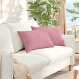 Vidaxl sofa kussens 2 stuks roze 60 x 40 cm cordstof