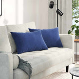 Vidaxl sofa kussens 2 stuks politieblauw 60 x 40 cm cordstof