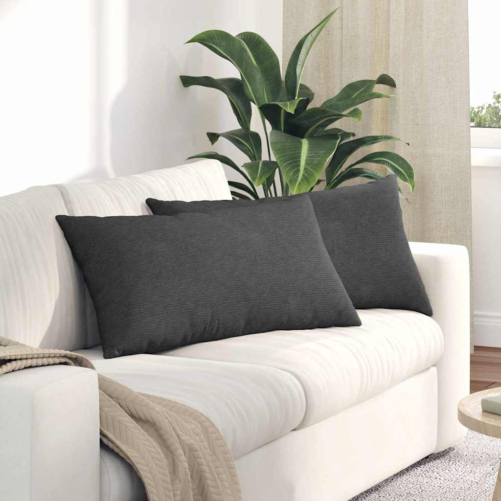 Vidaxl sofa kussens 2 stuks donkergrijs 80 x 40 cm cordstof