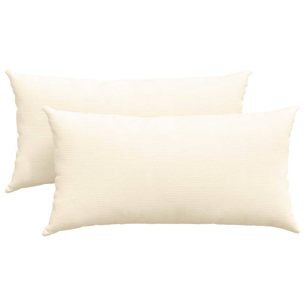 Vidaxl sofa kussens 2 stuks crème 80 x 40 cm cordstof