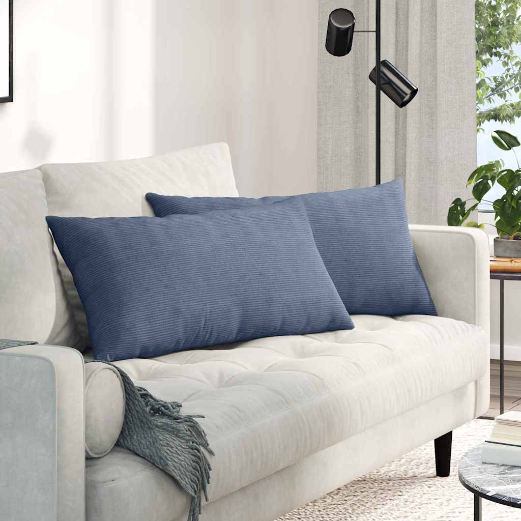 Vidaxl sofa kussens 2 stuks blauw 80 x 40 cm cordstof