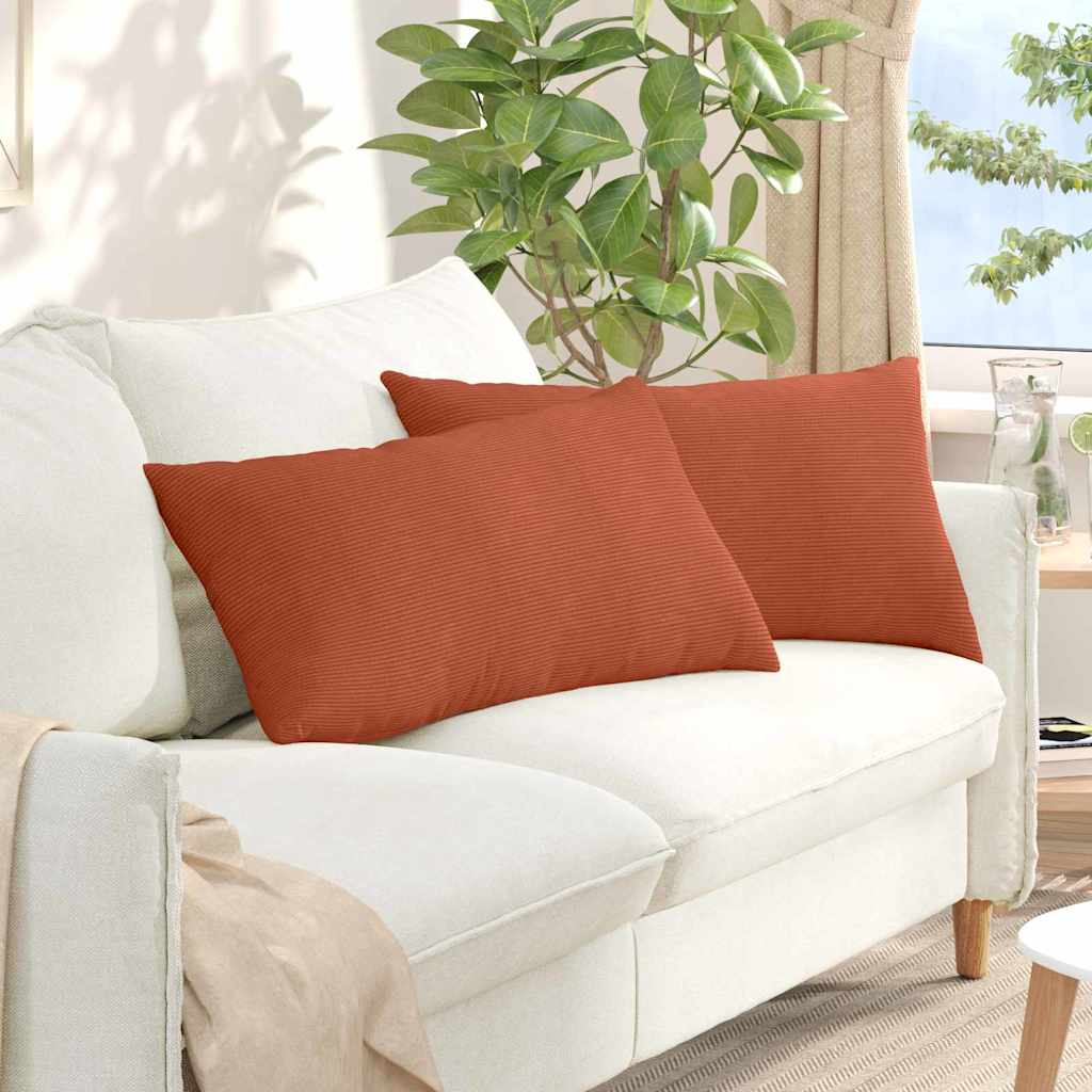 Vidaxl sofa kussens 2 stuks rood-oranje 80 x 40 cm cordstof