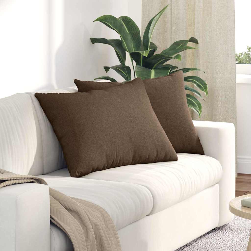 Vidaxl sofa kussens 2 pcs bruin 70 x 50 cm stof