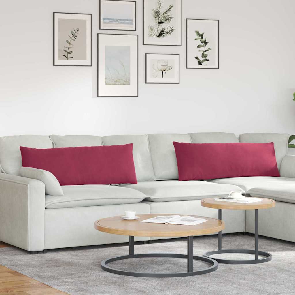 Vidaxl sofa kussens 2 stuks wijnrood 120 x 40 cm cordstof