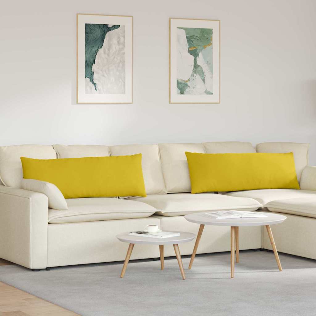 Vidaxl sofa kussens 2 stuks geel 120 x 40 cm cordstof