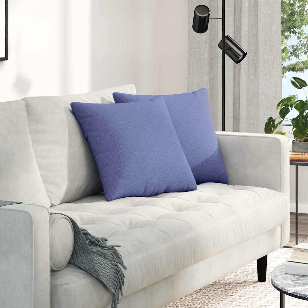 Vidaxl sofa kussens 2 pcs jeans blauw 45 x 45 cm stof