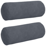 Vidaxl bolster kussens 2 stuks donkergrijs ø 15 x 40 cm cordstof