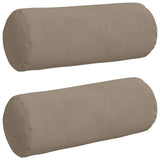 Vidaxl bolster kussens 2 stuks taupe ø 15 x 40 cm microvezel stof