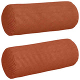 Vidaxl bolster kussens 2 stuks rood-oranje ø 15 x 40 cm cordstof
