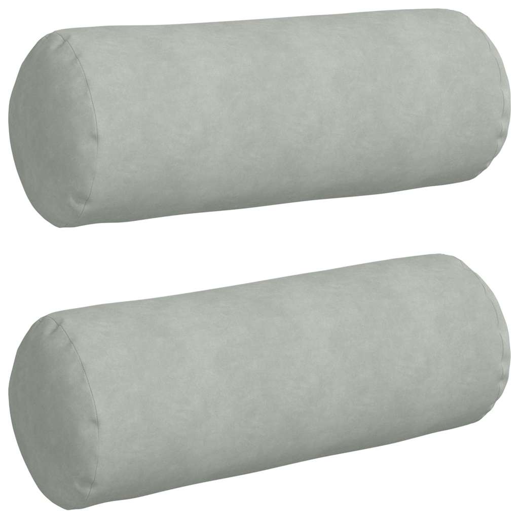 Vidaxl bolster kussens 2 stuks lichtgrijs ø 25 x 70 cm cordstof