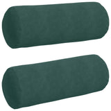 Vidaxl bolster kussens 2 stuks donkergroen ø 25 x 70 cm cordstof
