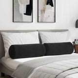 Vidaxl bolster kussens 2 stuks zwart ø 25 x 70 cm cordstof