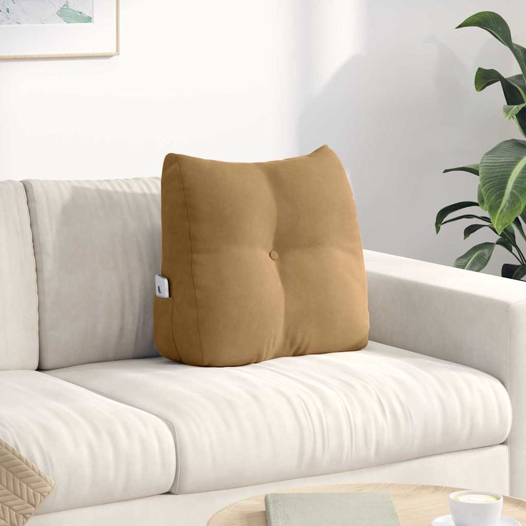 Vidaxl rugkussen bruin 45 x 24 x 50 cm fluweel