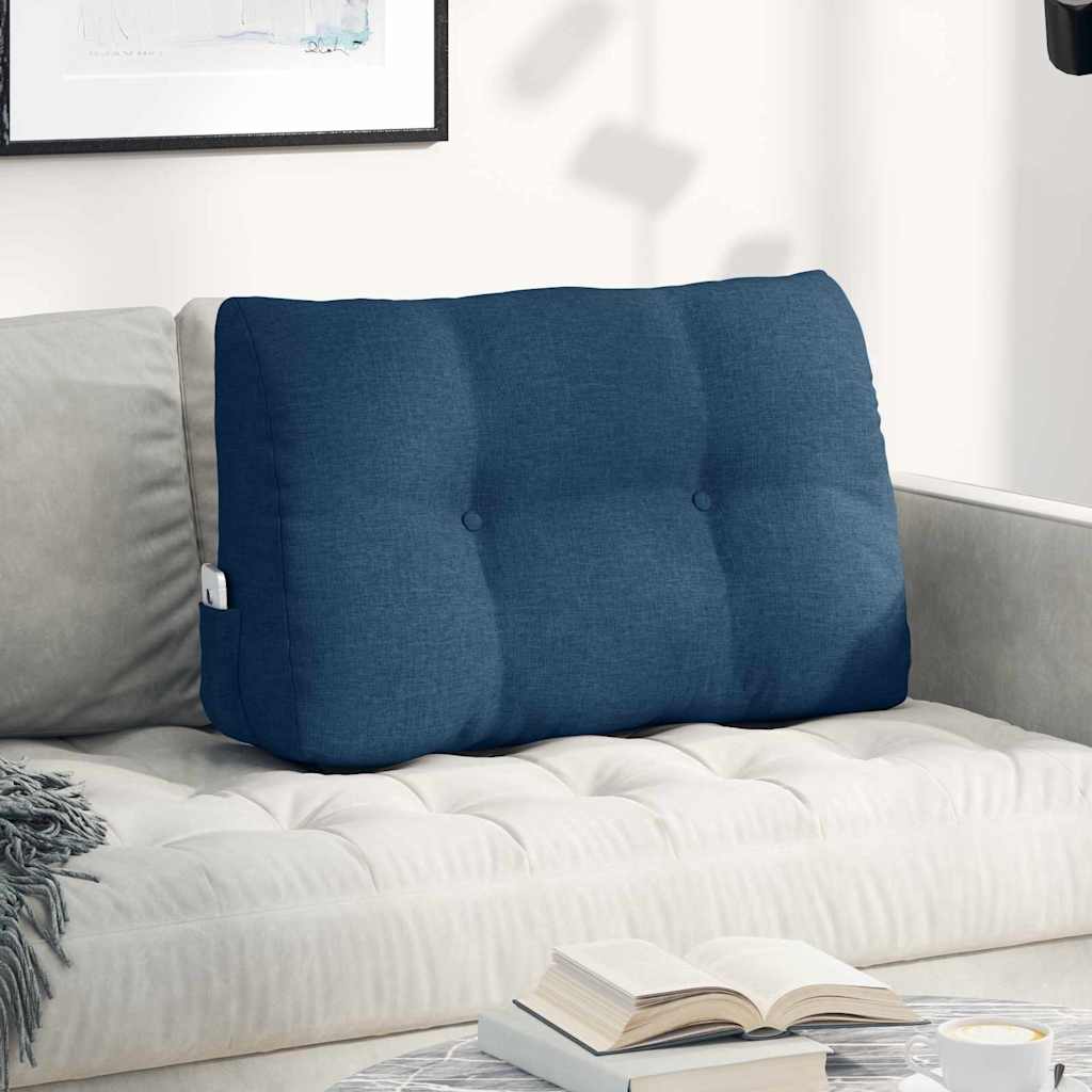 Vidaxl rugkussen blauw 80 x 24 x 50 cm stof