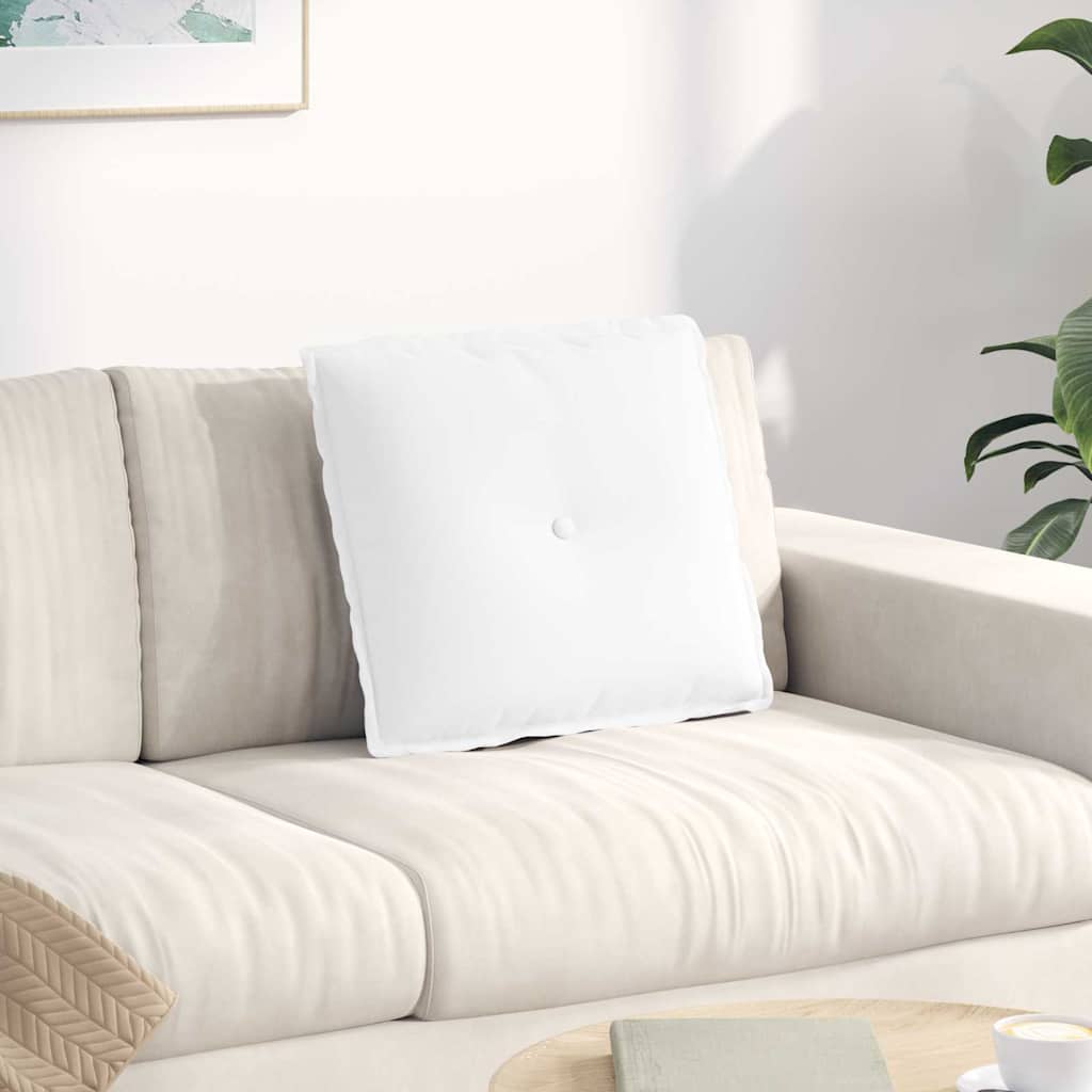 Vidaxl rugkussen wit 50 x 19 x 45 cm stof
