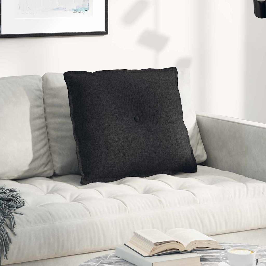 Vidaxl rugkussen zwart 60 x 19 x 50 cm stof
