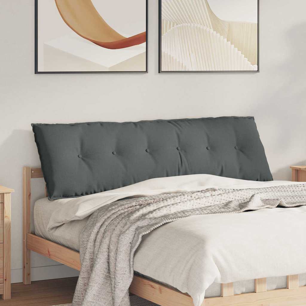 Vidaxl rugkussen donkergrijs 160 x 19 x 50 cm stof