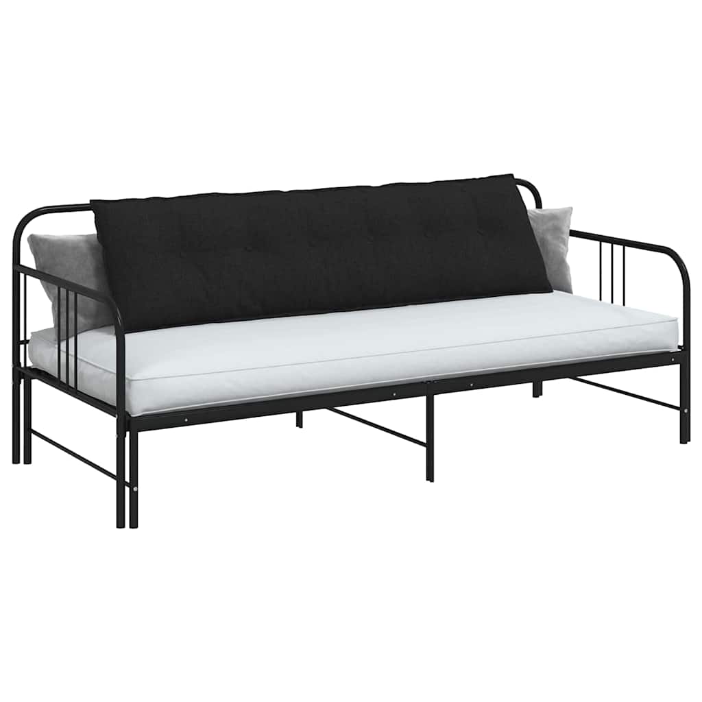 Vidaxl rugkussen zwart 180 x 19 x 50 cm stof