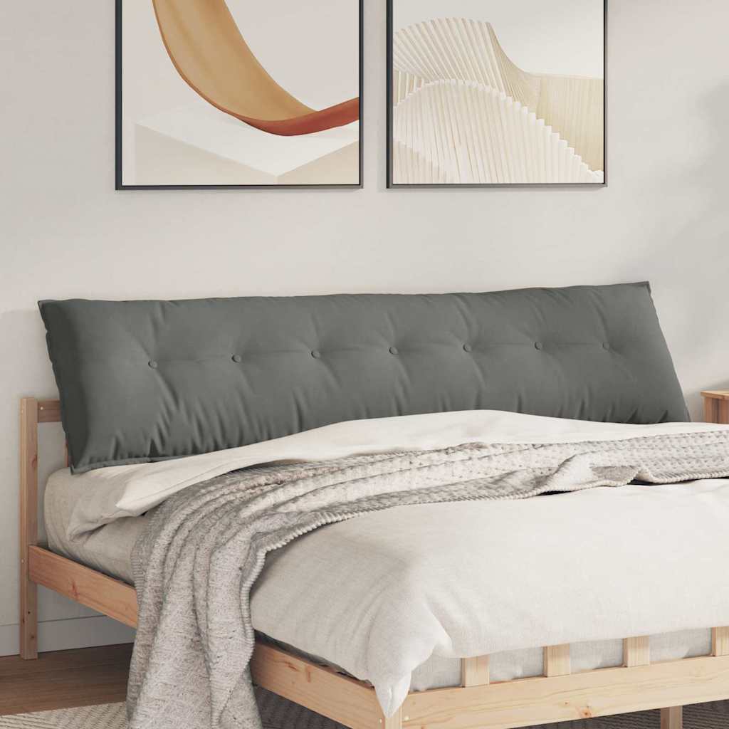 Vidaxl rugkussen donkergrijs 200 x 50 cm microvezel stof