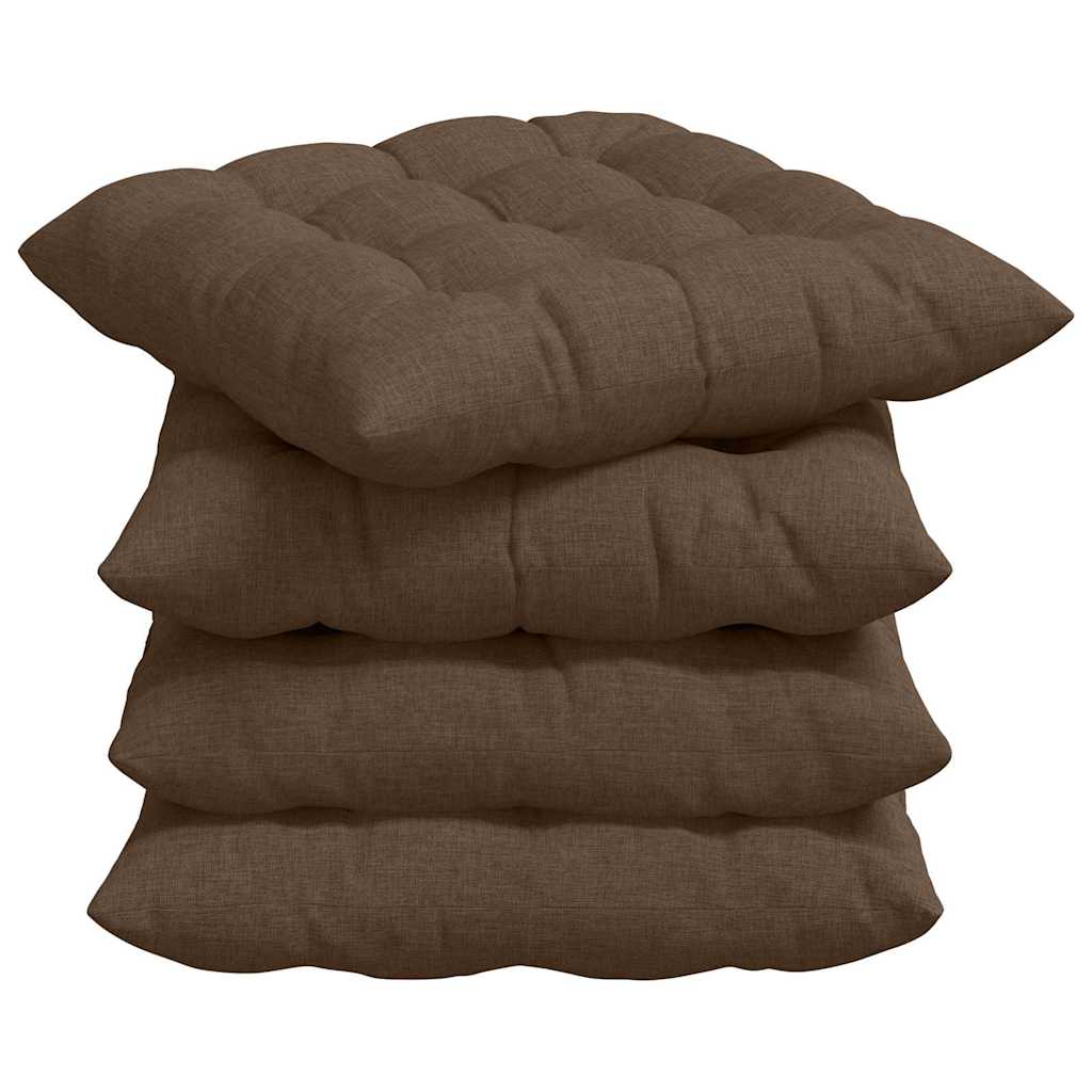 Vidaxl zitkussens 4 pcs bruin 40 x 40 x 6 cm stof