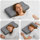 Vidaxl hoofdkussen met kussen grijs 60 x 34 x 11 cm polyester