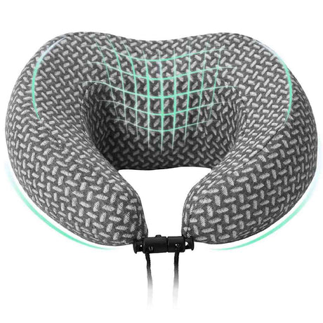Vidaxl reiskussen voor de nek grijs 30 x 28 x 14 cm polyester