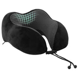 Vidaxl reiskussen voor de nek met kussen zwart 27 x 26 x 14 cm fluweel