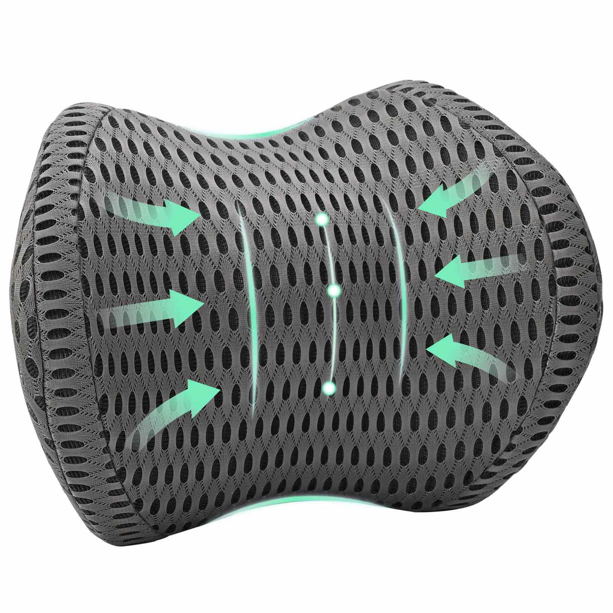 Vidaxl halskussen met kussen verstelbaar grijs 31 x 22 x 13 cm 4d mesh