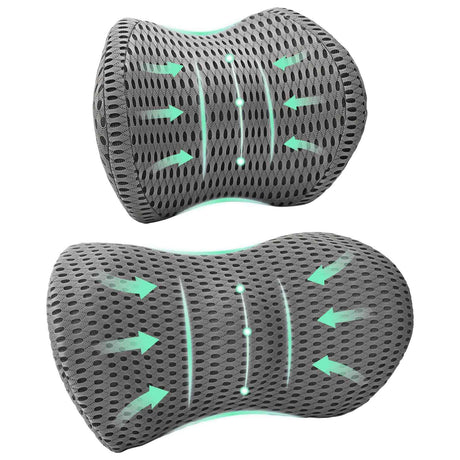 Vidaxl kussenset met kussen verstelbaar 2 pcs grijs 4d mesh