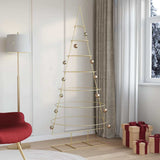 Vidaxl metalen kerstboom met standaard goud 209 cm poedergecoat staal