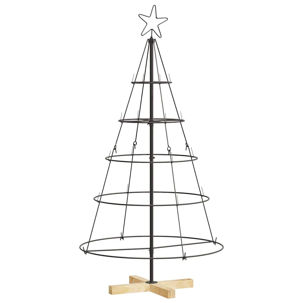 Vidaxl kerst cone boom met standaard zwart 126 cm staal