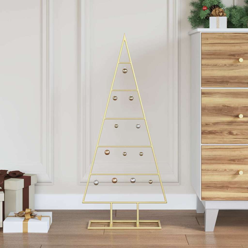 Vidaxl metalen kerstboom met standaard goud 90 cm poedergecoat staal